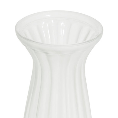 Glass Lynne Posy Vase Matte Frosted White (10x11x22cmH)