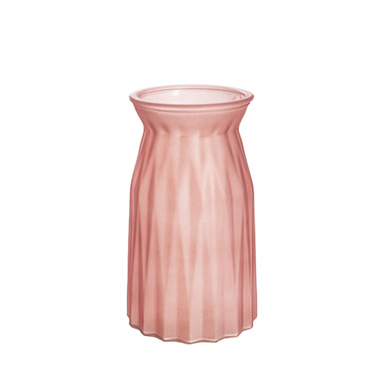Recycled Style Glass Vases - Glass Lynne Bottle Vase Matte Pink (11x11.5x20cmH)