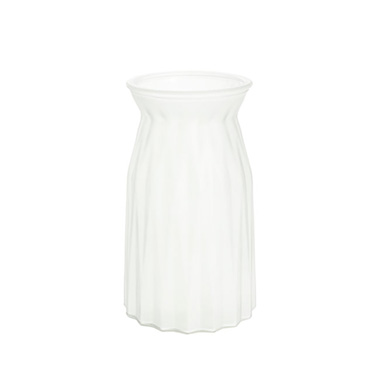 Recycled Style Glass Vases - Glass Lynne Bottle Vase Matte Frosted White (11x11.5x20cmH)