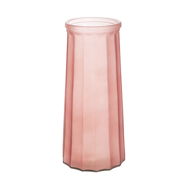 Recycled Style Glass Vases - Glass Lynne Conical Vase Matte Pink (9.3x11x24.5cmH)
