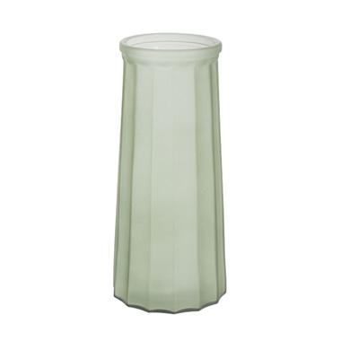 Recycled Style Glass Vases - Glass Lynne Conical Vase Matte Sage (9.3x11x24.5cmH)