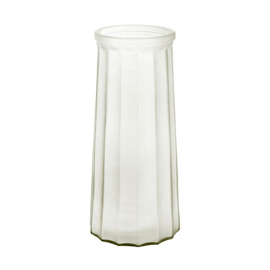 Recycled Style Glass Vases - Glass Lynne Conical Vase Matte White (9.3x11x24.5cmH)