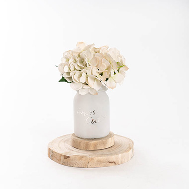 Glass Mason Jar Fresh Cuts Posy Vase White (9.5Dx15cmH)