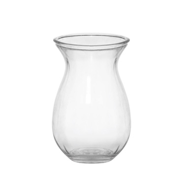 Recycled Style Glass Vases - Glass Ginger Flared Vase Clear (13Dx20.5cmH)