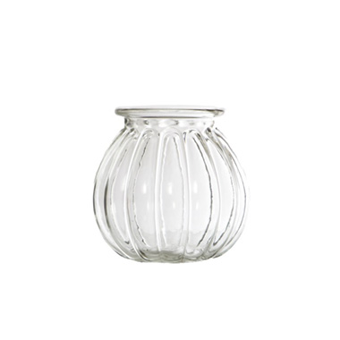 Recycled Style Glass Vases - Glass Bubble Fish Bowl Clear (10Dx14.5cmH)