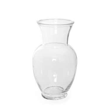 Recycled Style Glass Vases - Glass Ginger Lily Vase Clear (13DX22cmH)