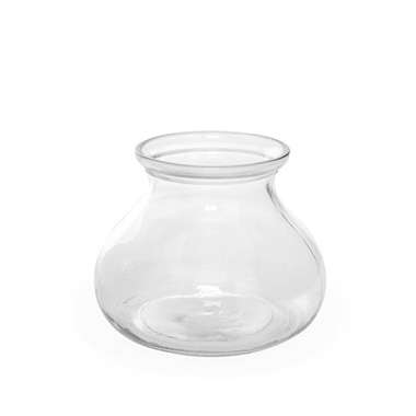 Recycled Style Glass Vases - Glass Rosy Posy Vase Clear (15.3DX12.2cmH)