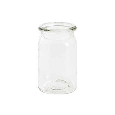 Recycled Style Glass Vases - Glass Valley Jar Large Clear (9.5x16.5cmH)