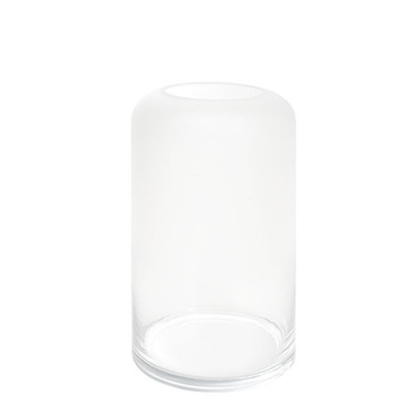 Gift & Decoration Vases - Glass Curved Cylinder Vase Frosted Clear (15Dx25cmH)