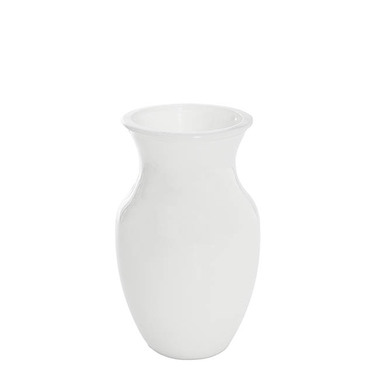 Recycled Style Glass Vases - Glass Ginger Flared Vase Solid White (12Dx20cmH)