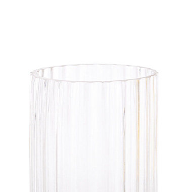 Glass Astoria Ribbed Vase Clear (11.5Dx20.5cmH)