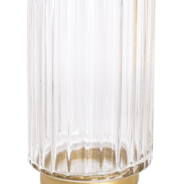 Glass Astoria Ribbed Vase Clear (11.5Dx20.5cmH)