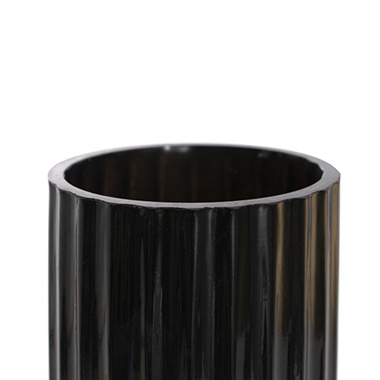 Glass Astoria Ribbed Vase Black (12.5Dx25cmH)