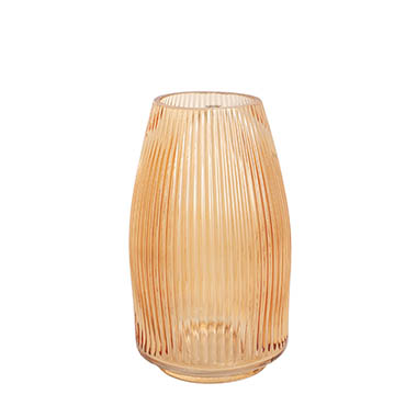 Recycled Style Glass Vases - Glass Paige Vase Apricot Small (7TDx8.5BDx20cmH)