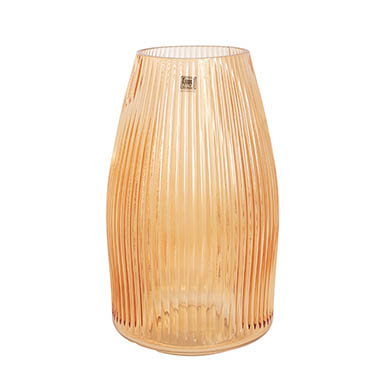Recycled Style Glass Vases - Glass Paige Vase Apricot Medium (9TDx10BDx25cmH)