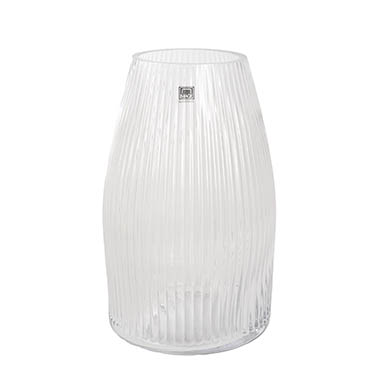 Recycled Style Glass Vases - Glass Paige Vase Clear Medium (9TDx10BDx25cmH)