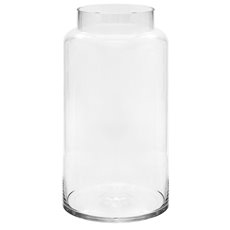 Clear Glass Vases - Glass Dimi Squat Dome Vase Extra Lrg Clear (13TDx18BDx40cmH)