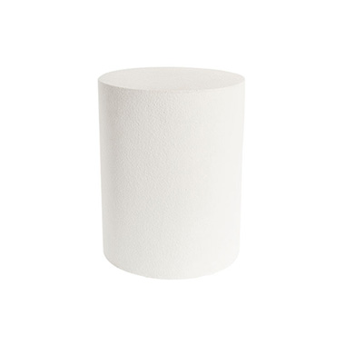 Fibreglass Pedestals - Fibreglass Plinth Round Limestone White (33cmDx41cmH)