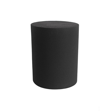 Fibreglass Pedestals - Fibreglass Plinth Round Limestone Black (33cmDx41cmH)
