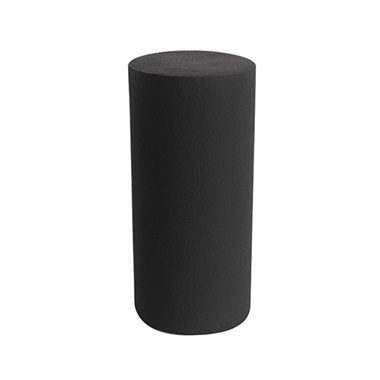 Fibreglass Pedestals - Fibreglass Plinth Round Limestone Black (33cmDx71cmH)