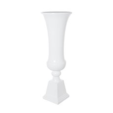 Fibreglass Urns - Fibreglass Giant Fluted Trumpet Gloss White (33cmDx101cmH)