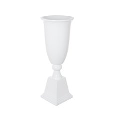 Fibreglass Urns - Fibreglass Modern Trumpet and Base Gloss White (31cmDx81cmH)