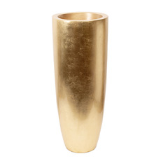 Fibreglass Modern Planter Champagne Gold (37cmDx91cmH)