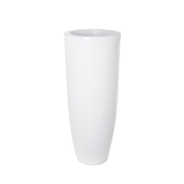 Fibreglass Urns - Fibreglass Modern Planter Gloss White (37cmDx91cmH)