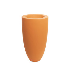 Fibreglass Urns - Fibreglass Modern Planter Burnt Orange (35cmDx64cmH)