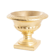 Fibreglass Urns - Fibreglass Squat Urn Champagne Gold (42cmDx35cmH)