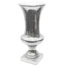 Fibreglass Urns - Mosaic Fibreglass Urn Stunning Silver (41cmDx92cmH)