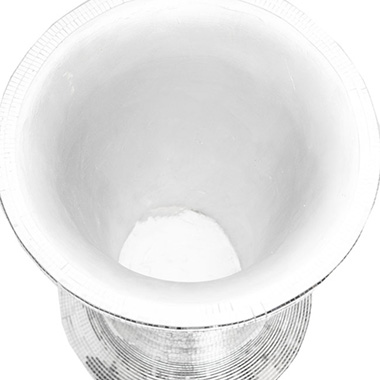 Mosaic Fibreglass Urn Stunning Silver (41cmDx92cmH)