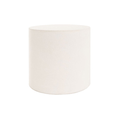 Fibreglass Pedestals - Fibreglass Plinth Round Limestone White (30cmDx30cmH)