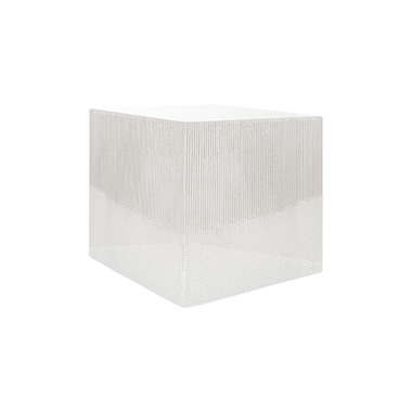 Fibreglass Pedestals - Fibreglass Mosaic Plinth Square Silver (32x32x32cmH)