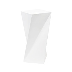 Fibreglass Pedestals - Fibreglass Plinth Twisted Design Gloss White (43x43x72cmH)