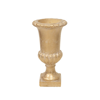 Fibreglass Flute Urn Powdered Gold (32x60cmH)