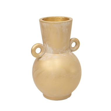 Fibreglass Urns - Mediterranean Fibreglass Urn Brushed Gold (47x43x69cmH)