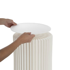 Elite Foldable Paper Plinth Set 2 White (31Dx70cmH & 90cmH)