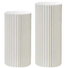 Foldable Paper Pedestals - Elite Foldable Paper Plinth Set 2 White (32Dx90cmH & 100cmH)