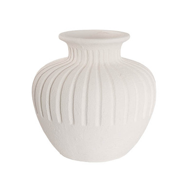 Fibreglass Urns - Fibreglass Amelia Vase Limestone White (30x34cmH)