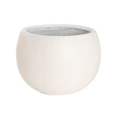 Fibreglass Urns - Fibreglass Large Round Planter Matte White (35x28cmH)