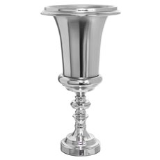 Wedding Centrepieces - Metal Urn Trumpet Vase Silver (26x26x50cmH)