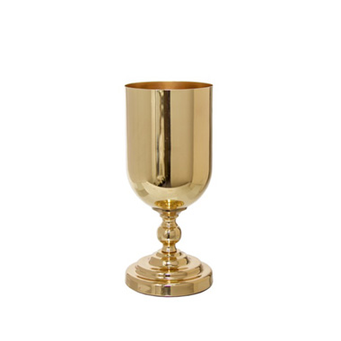 Wedding Centrepieces - Metal Urn Vase Gold (15Dx35cmH)