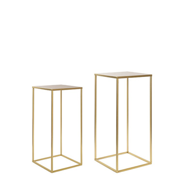 Wedding Centrepieces - Metal Centrepiece Table Stand Set 2 Gold (65cmH & 50cmH)