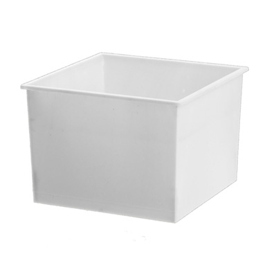 Plastic Flower Box Planter - Plastic Posie Box White (14x14x10cmH)