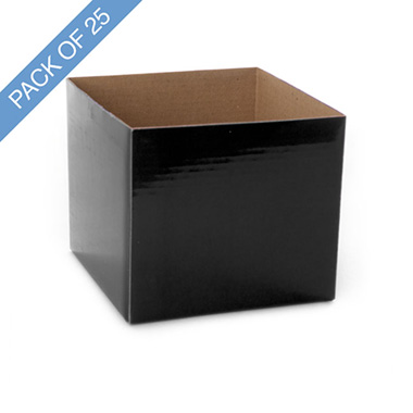 Posy Boxes - Mini Posy Box Pack 25 Black (13x12cmH)