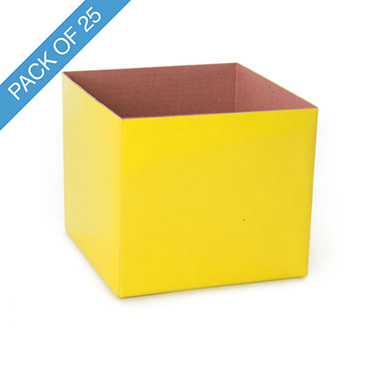 Posy Boxes - Mini Posy Box Pack 25 Yellow (13x12cmH)
