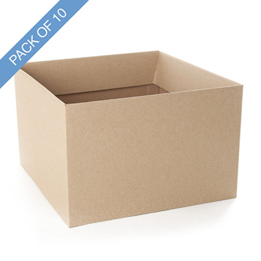 Large Posy Box with Flap Pack 10 Matte Kraft (22x14cmH)