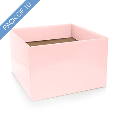 Posy Boxes - Large Posy Box with Flap Pack 10 Baby Pink (22x14cmH)