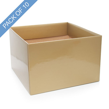Posy Boxes - Large Posy Box with Flap Pack 10 Gold (22x14cmH)